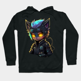 Cyberpunk Hacker Cat Hoodie